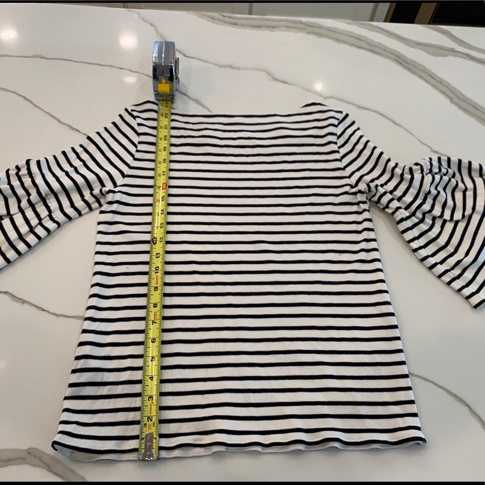 Banana Republic Sz M flutter sleeve stripe tee - Picture 3 of 4